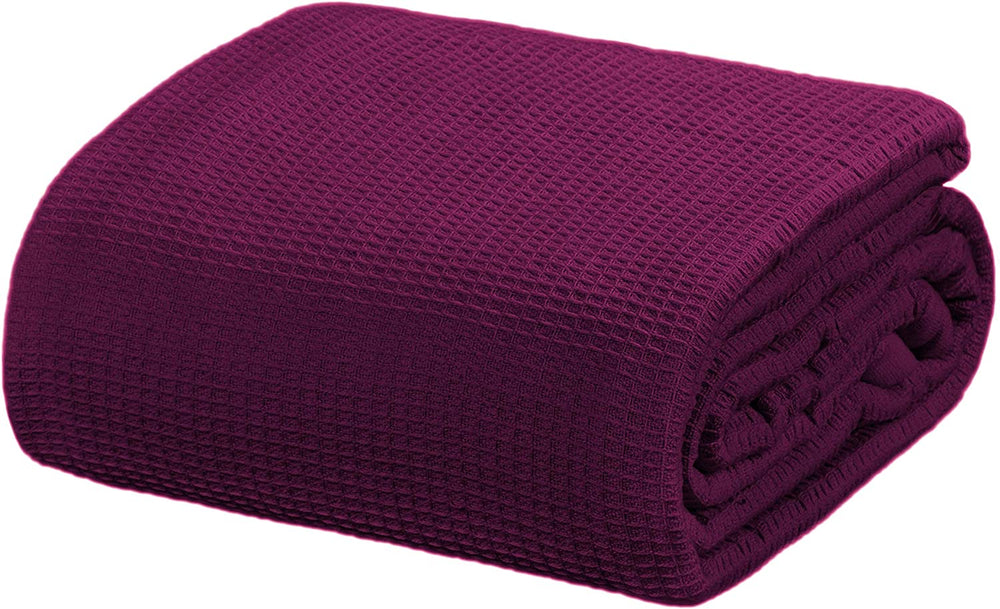 [Plum] Crover Thermal Waffle 100% Cotton Wave Blanket (Twin / Queen / King)
