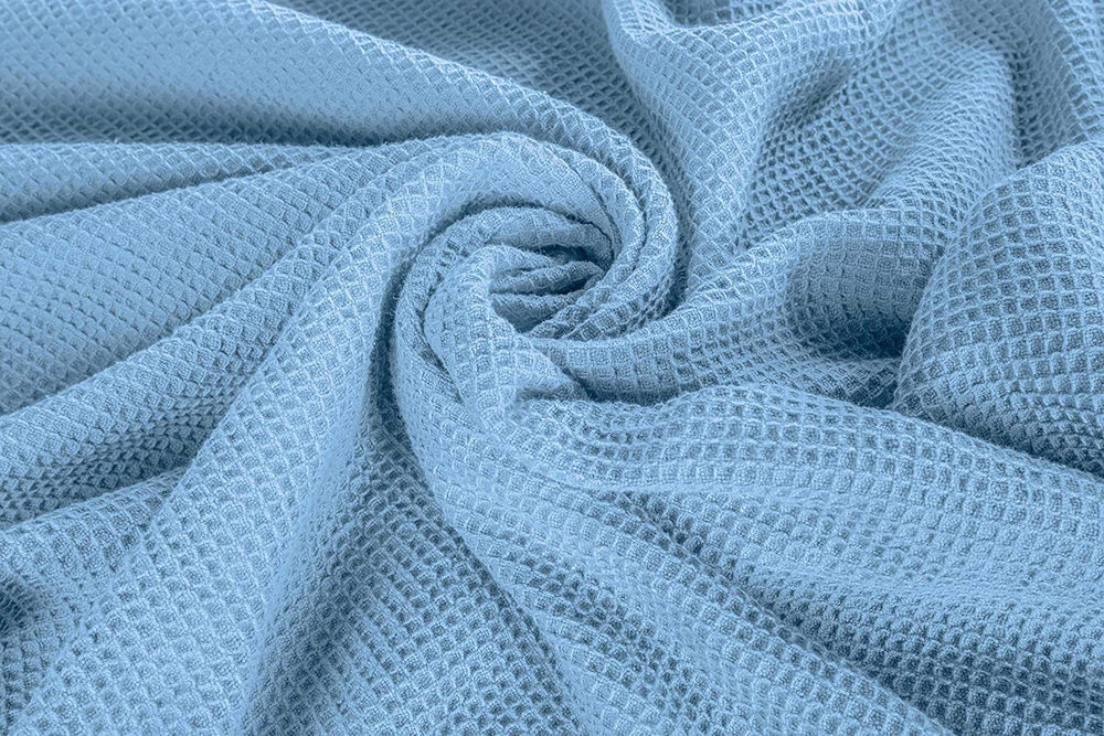 [Cashmere Blue] Crover Thermal Waffle 100% Cotton Wave Blanket (Twin / Queen / King)