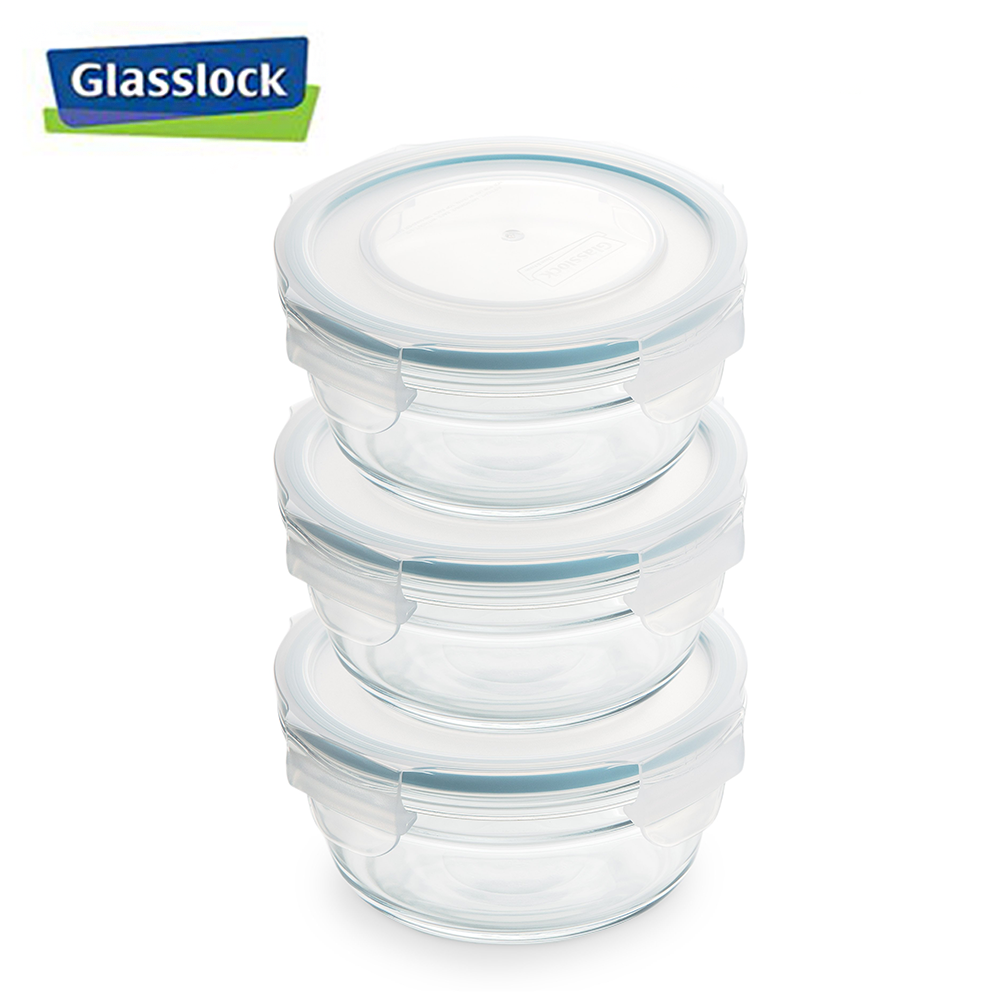 [Glasslock] 3.1Cup/733ml Round Food Storage Container, 6-Pcs Set