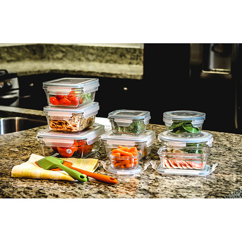 [Glasslock] Assorted Food Storage Containers, 18-Pcs Set