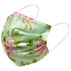 Everydayspecial Disposable Safety Mask 3 Layer Protection Face Mask for Adults 50 pcs Peony Flower