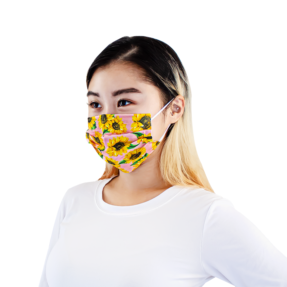 Everydayspecial Disposable Safety Mask 3 Layer Protection Face Mask for Adults 50 pcs (Sunflower Assortment)