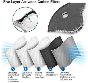 Replaceable Carbon Filter 5 Layer for Adult Sports Face Mask - Everydayspecial.com