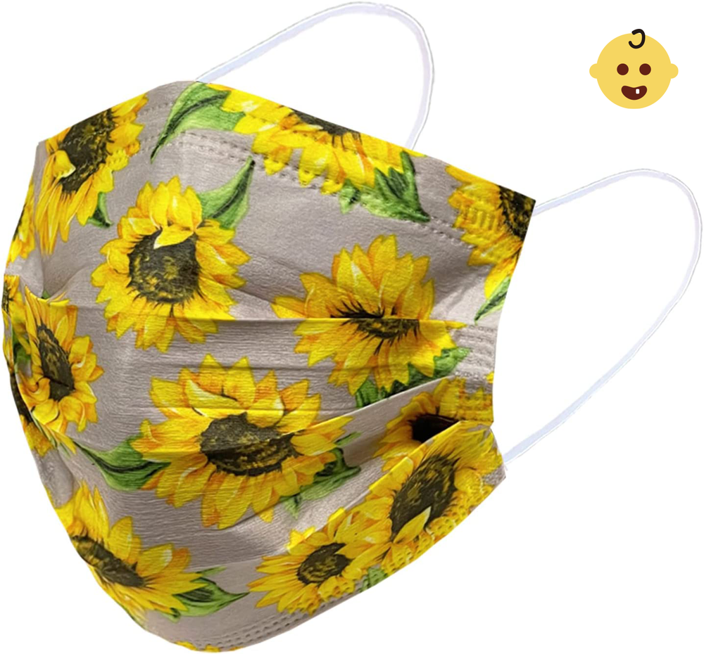 [Kids] Everydayspecial Disposable Safety Mask 3 Layer Protection Face Mask for Kids 50 pcs (Sunflower Assortment Kids)