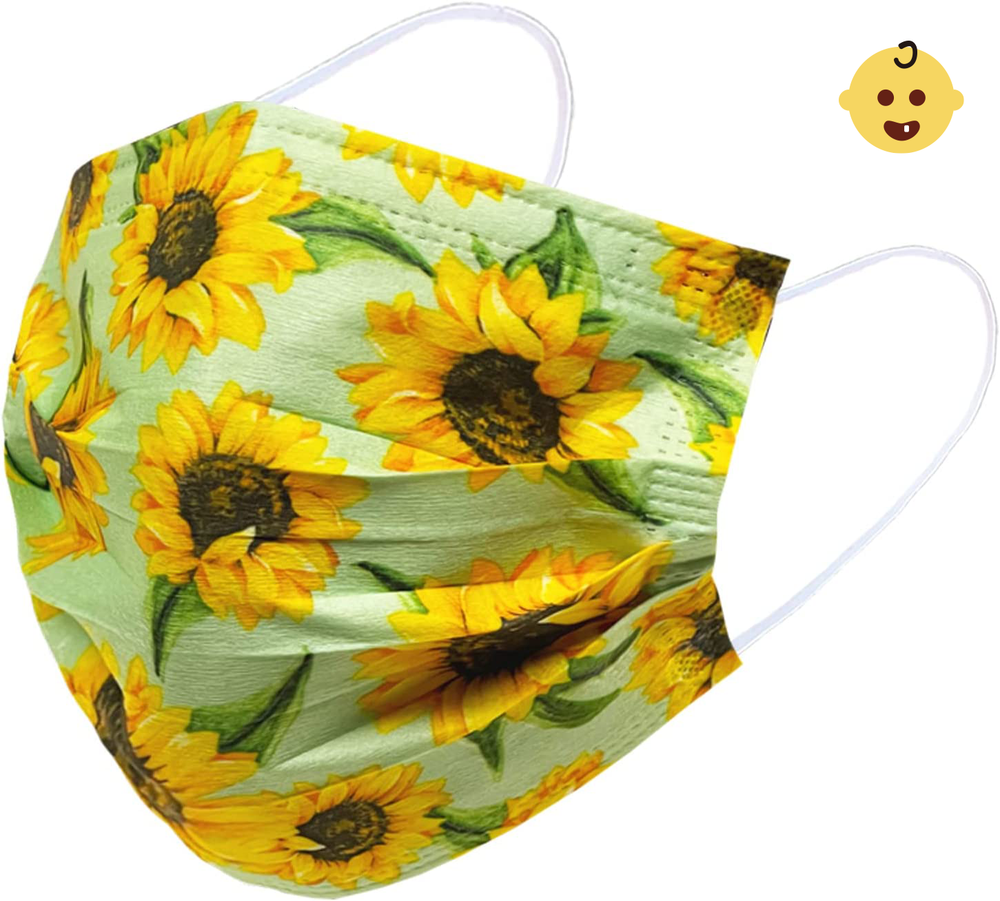 [Kids] Everydayspecial Disposable Safety Mask 3 Layer Protection Face Mask for Kids 50 pcs (Sunflower Assortment Kids)