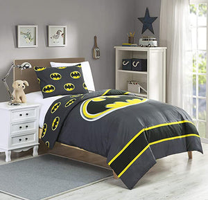 Batman Emblem Luxury Reversible Gray Comforter Set Twin and Queen Size