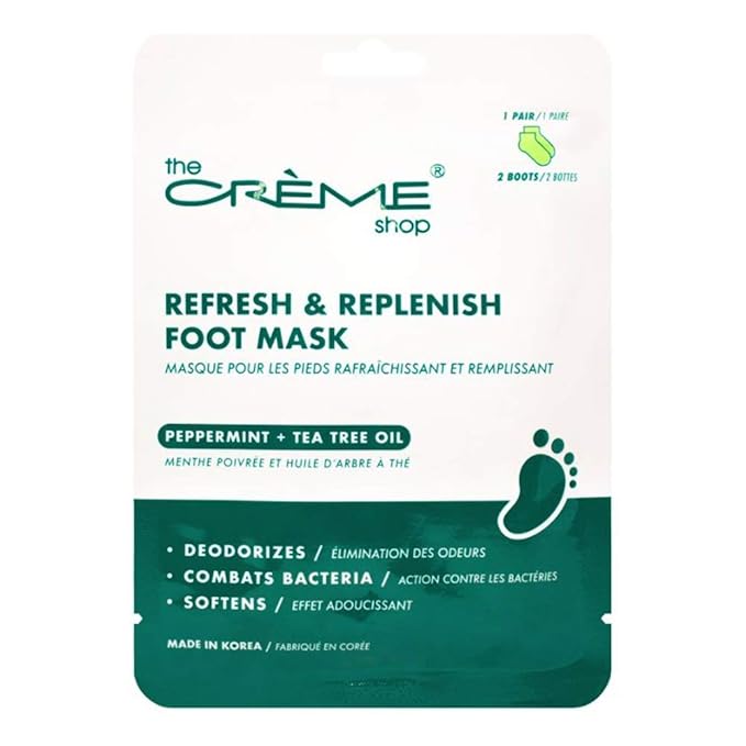 The Crème Shop Foot Mask - 3 Pack (Peppermint & Tea Tree Oil)