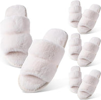 Women's Fluffy Open Toe Slipper (Pairs of 4)