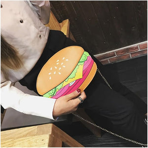 Cute PU Hamburger Shoulder Bag Crossbody Handbag