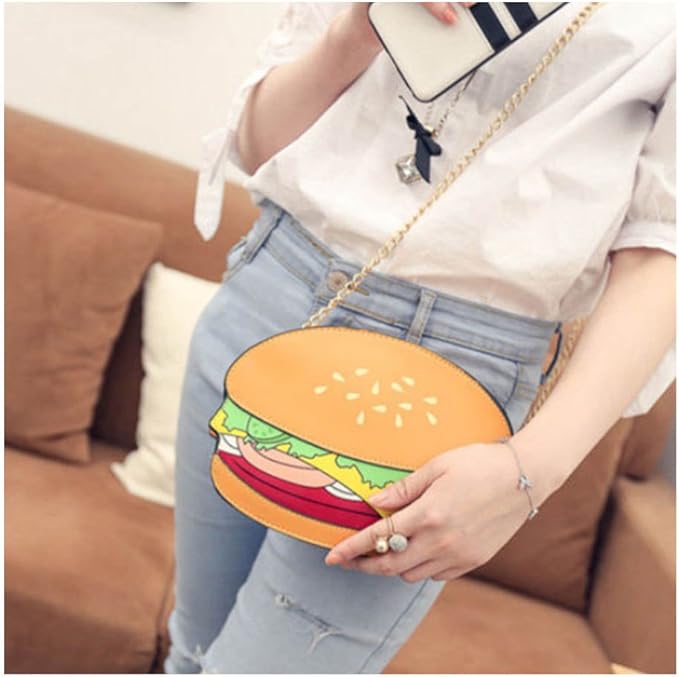 Cute PU Hamburger Shoulder Bag Crossbody Handbag