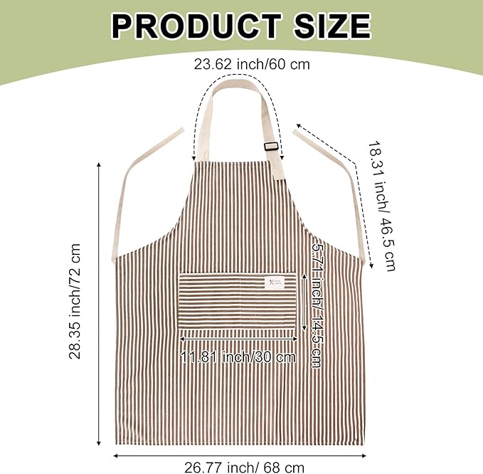 2pcs Adjustable Bib Stripe Apron