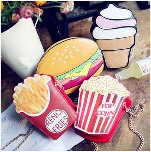 Cute PU Hamburger Shoulder Bag Crossbody Handbag