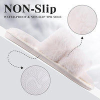 Women's Fluffy Open Toe Slipper (Pairs of 4)