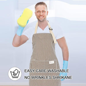 2pcs Adjustable Bib Stripe Apron