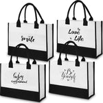Inspirational Canvas Tote Bag (Assorted Design, Set of 4)