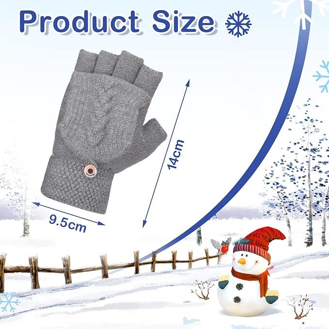 Fingerless Flip-Top Knit Gloves (Pairs of 3)