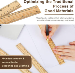12 Inch/30 cm Wooden Ruler (Set of 50)