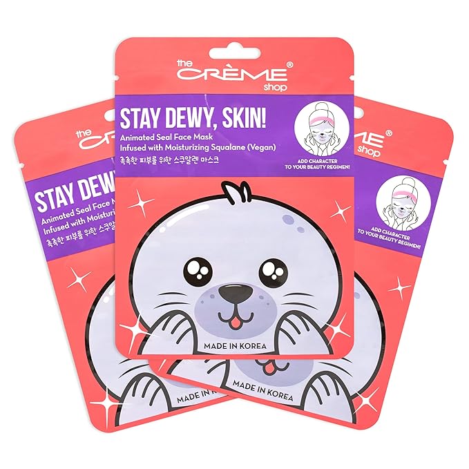 The Crème Shop Animated Face Sheet Mask - 3 Pack (Seal: Vegan Squalane)