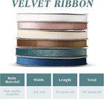 120-Yard Velvet Ribbon Set (Set of 6 Roll)