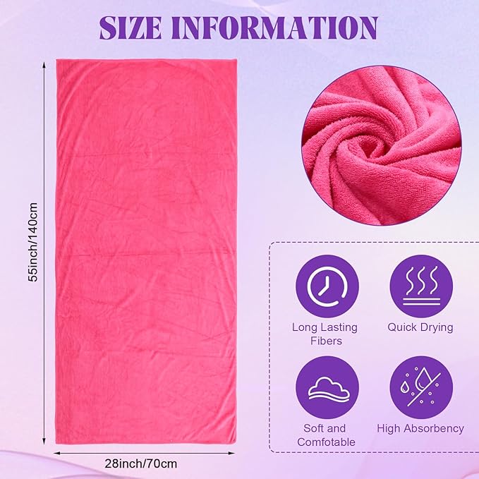 55" x 28" Microfiber Bath Towel (Assorted Color, Set of 18)