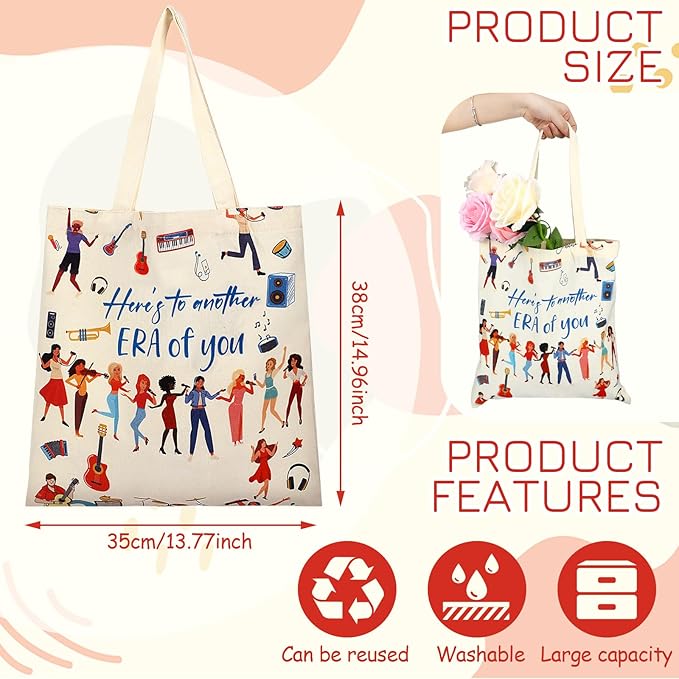 Singer Canvas Tote Bags for Music Lovers (Set of 20)