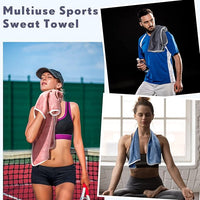 30" x 14" Microfiber Hand Towel (Grey/Blue/Pink, Set of 15)