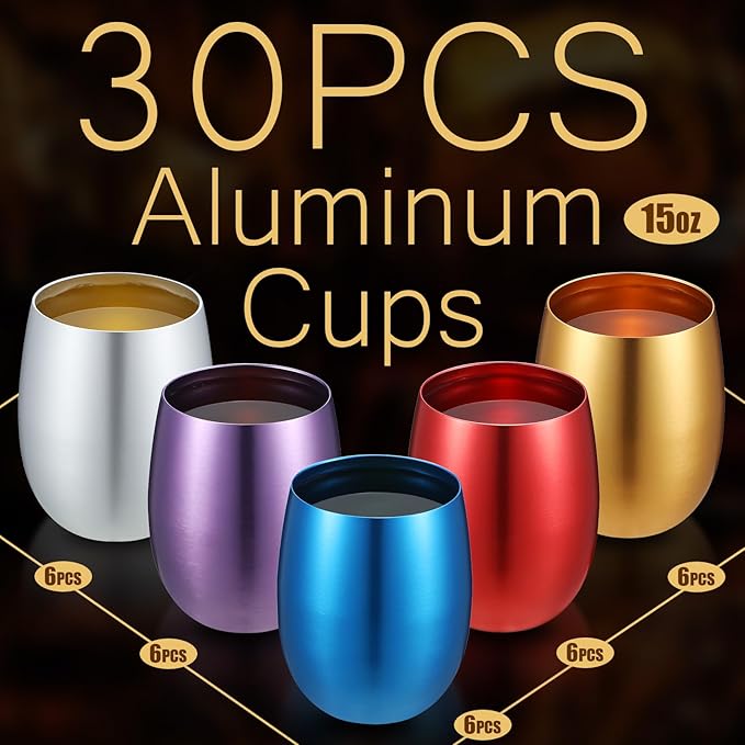 15 oz Anodized Aluminum Glass (Set of 30)