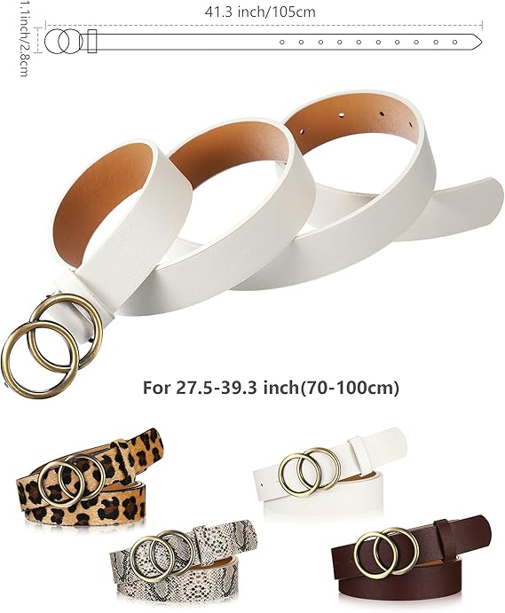 Women's Faux Leather Waist Belt (Set of 4)