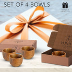 Solid Teak Wood Rice Bowl (Set of 4)