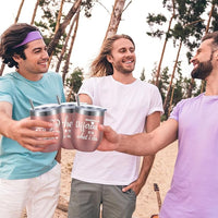 12oz Stainless Steel Wine Tumblers with Lids & Straws (Set of 6)