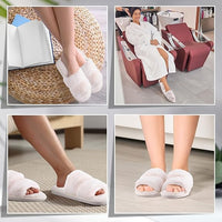 Women's Fluffy Open Toe Slipper (Pairs of 4)