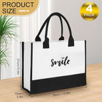 Inspirational Canvas Tote Bag (Assorted Design, Set of 4)