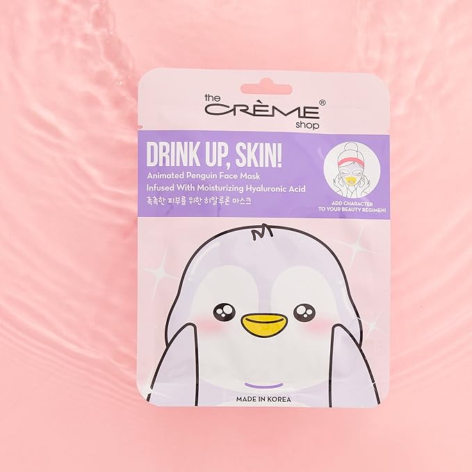 The Crème Shop Animated Face Sheet Mask - 3 Pack (Penguin: Hyaluronic Acid)