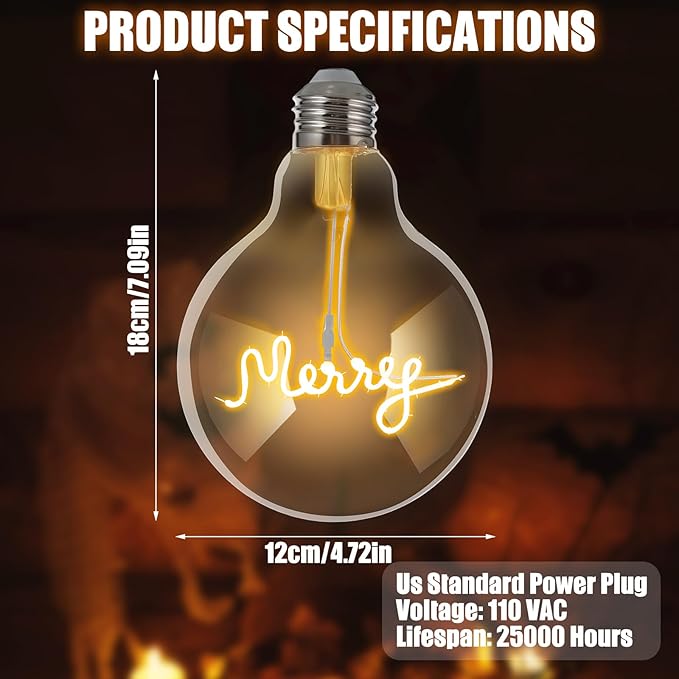 Merry Letter Decorative Lamp Bulb (Set of 2)