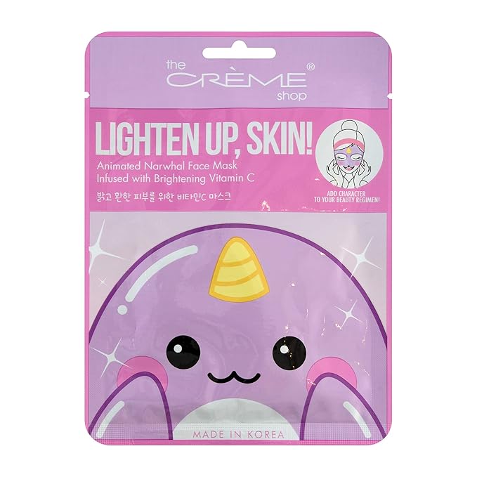 The Crème Shop Animated Face Sheet Mask - 3 Pack (Narwhal: Vitamin C)