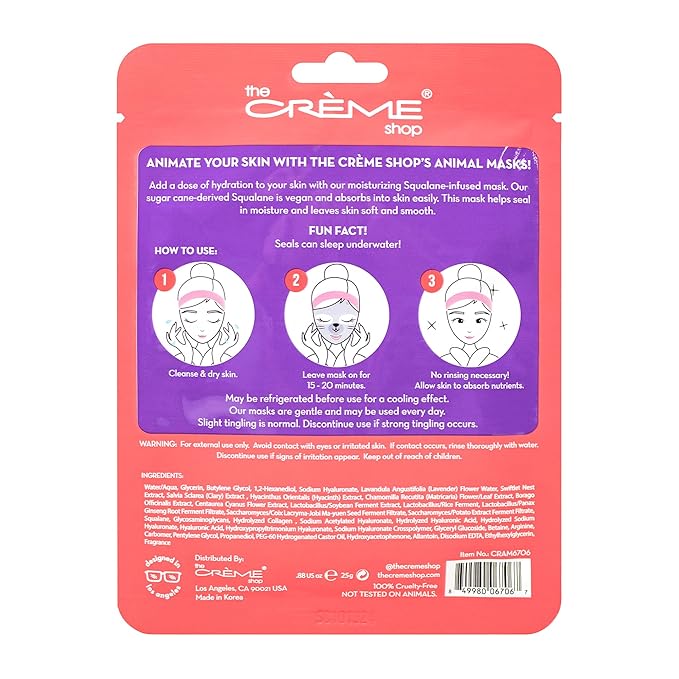 The Crème Shop Animated Face Sheet Mask - 3 Pack (Seal: Vegan Squalane)