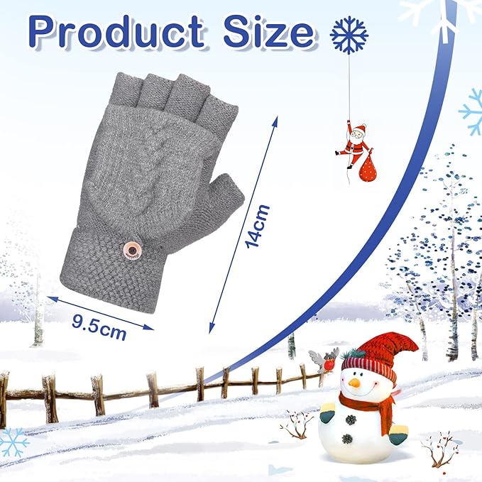 Fingerless Flip-Top Knit Gloves (Pairs of 3)