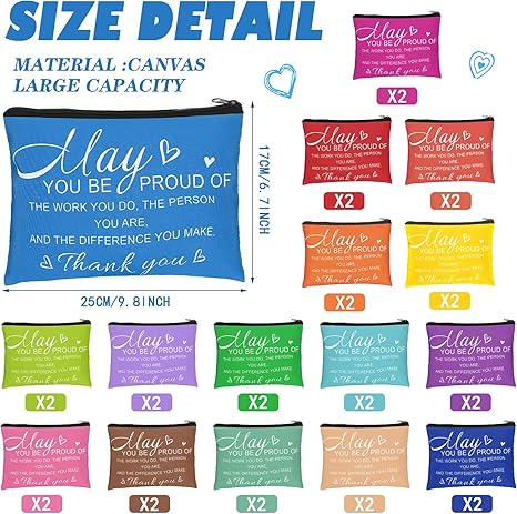 Inspirational Canvas Makeup Bag (Set of 32)