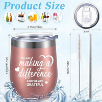 12oz Stainless Steel Wine Tumblers with Lids & Straws (Set of 6)