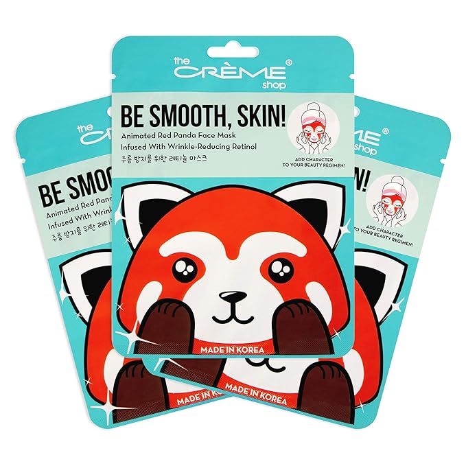 The Crème Shop Animated Face Sheet Mask - 3 Pack (Red Panda: Retinol)