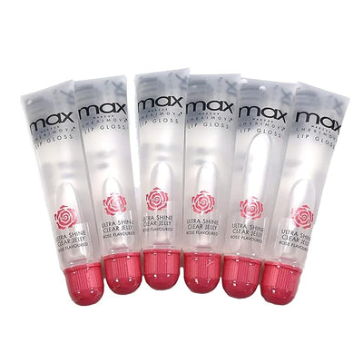 MAX Makeup Cherimoya® Lip Gloss -Set of 6 (Rose Oil)