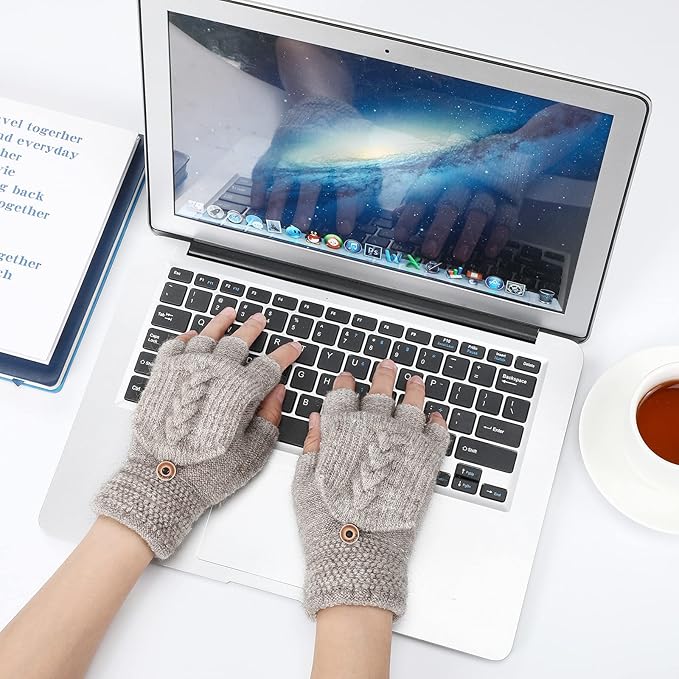 Fingerless Flip-Top Knit Gloves (Pairs of 3)