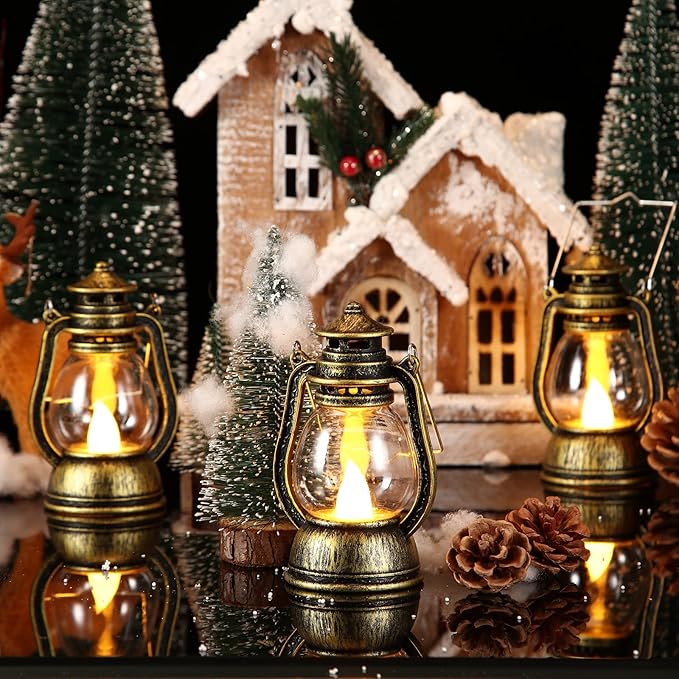 Rustic LED Hanging Lantern (Bronze, Set of 20)