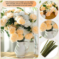 50-Pcs Artificial Peony Silk Flower Bouquet with Sticker & Crown