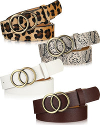 Women's Faux Leather Waist Belt (Set of 4)