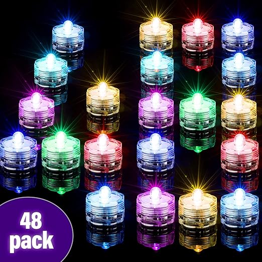 Submersible LED Floral Tea Light (Set of 48)