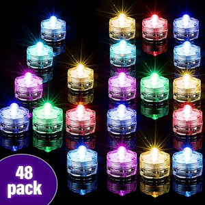 Submersible LED Floral Tea Light (Set of 48)