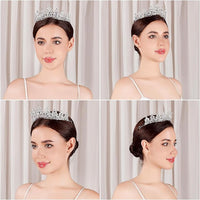 Silver Crown Tiara for Women (Set of 10)
