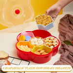 10" Flower Shaped Snack Tray with Lid, Plastic Container (Set of 2)