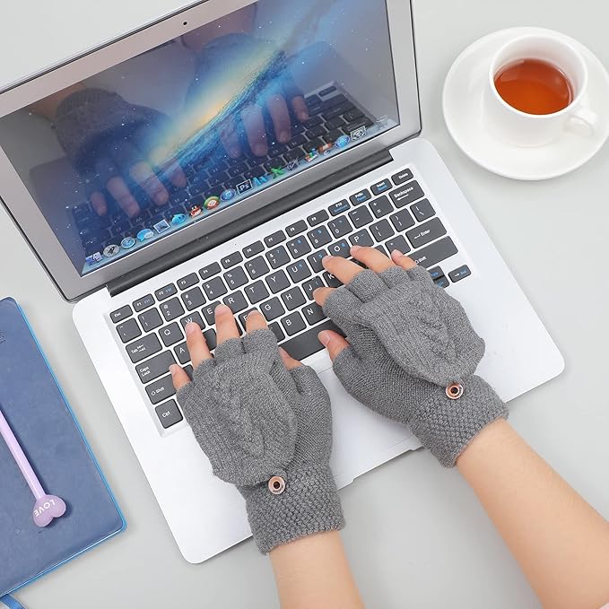 Fingerless Flip-Top Knit Gloves (Pairs of 3)